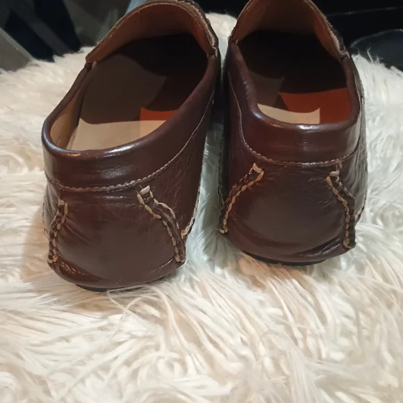 Men's Lucchese Luxurious Dark Brown Leather Driving Loafers - Picture 4 of 5